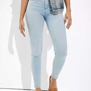 American Eagle Super Stretch High Rise Jeggings-Light Wash